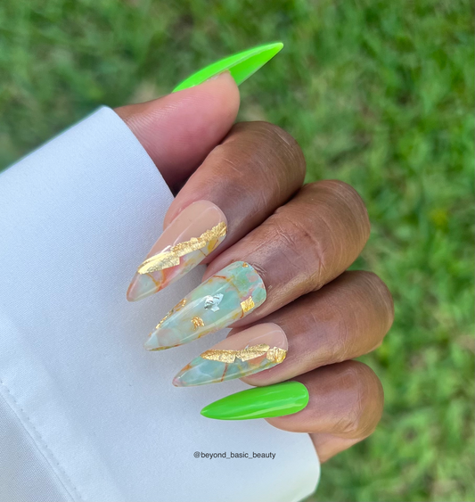 Summer Green Marble with Gold Accent