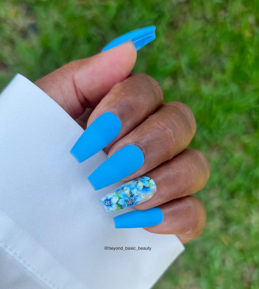 Sea Blue w/ Flower Accent