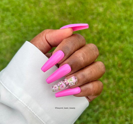 Pink with Bling Flower Accent