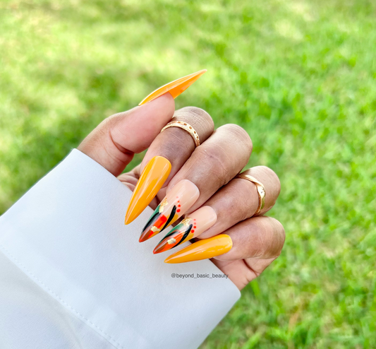 Amber and Orange Geometric Accent