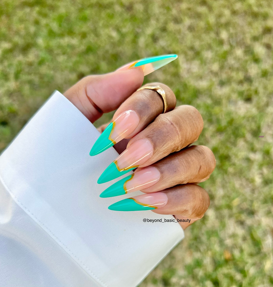 Sea Green with Gold Detail